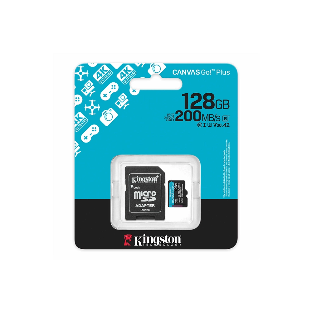 Memoria microSDXC Kingston 128GB Canvas Go Plus 200MB/s U3 V30