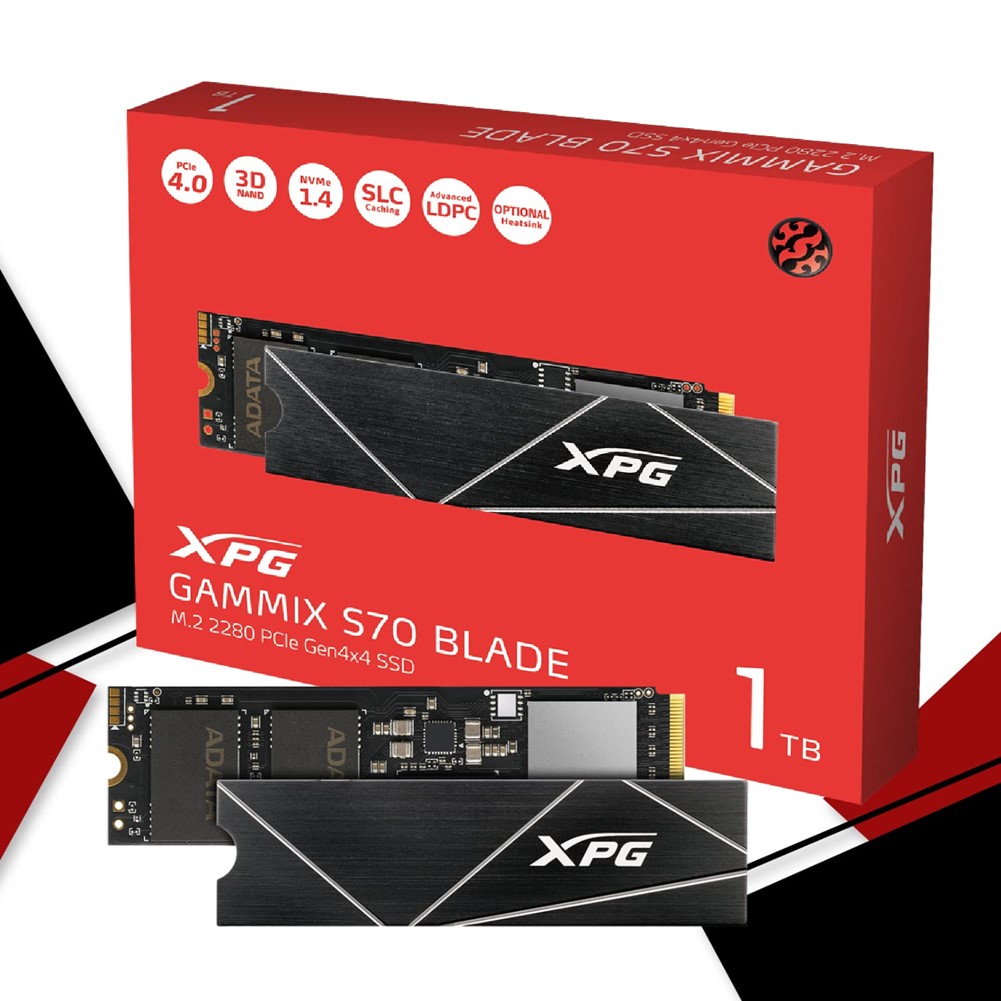 Unidad SSD XPG Gammix S70 Blade 1TB PCIe 4.0 NVMe con disipador