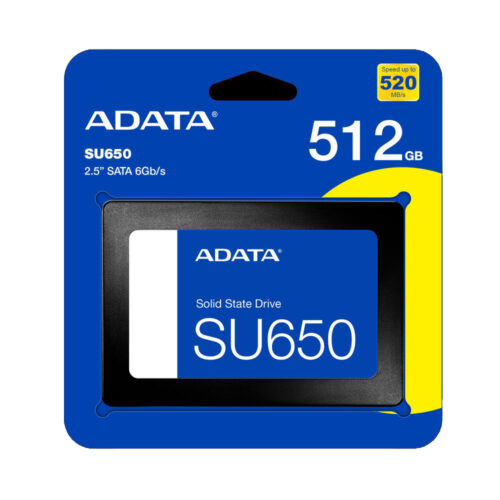 Unidad SSD ADATA SU650 SATA 2.5" 512GB Rápida 3D NAND Garantía
