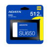 Unidad SSD ADATA SU650 SATA 2.5" 512GB Rápida 3D NAND Garantía