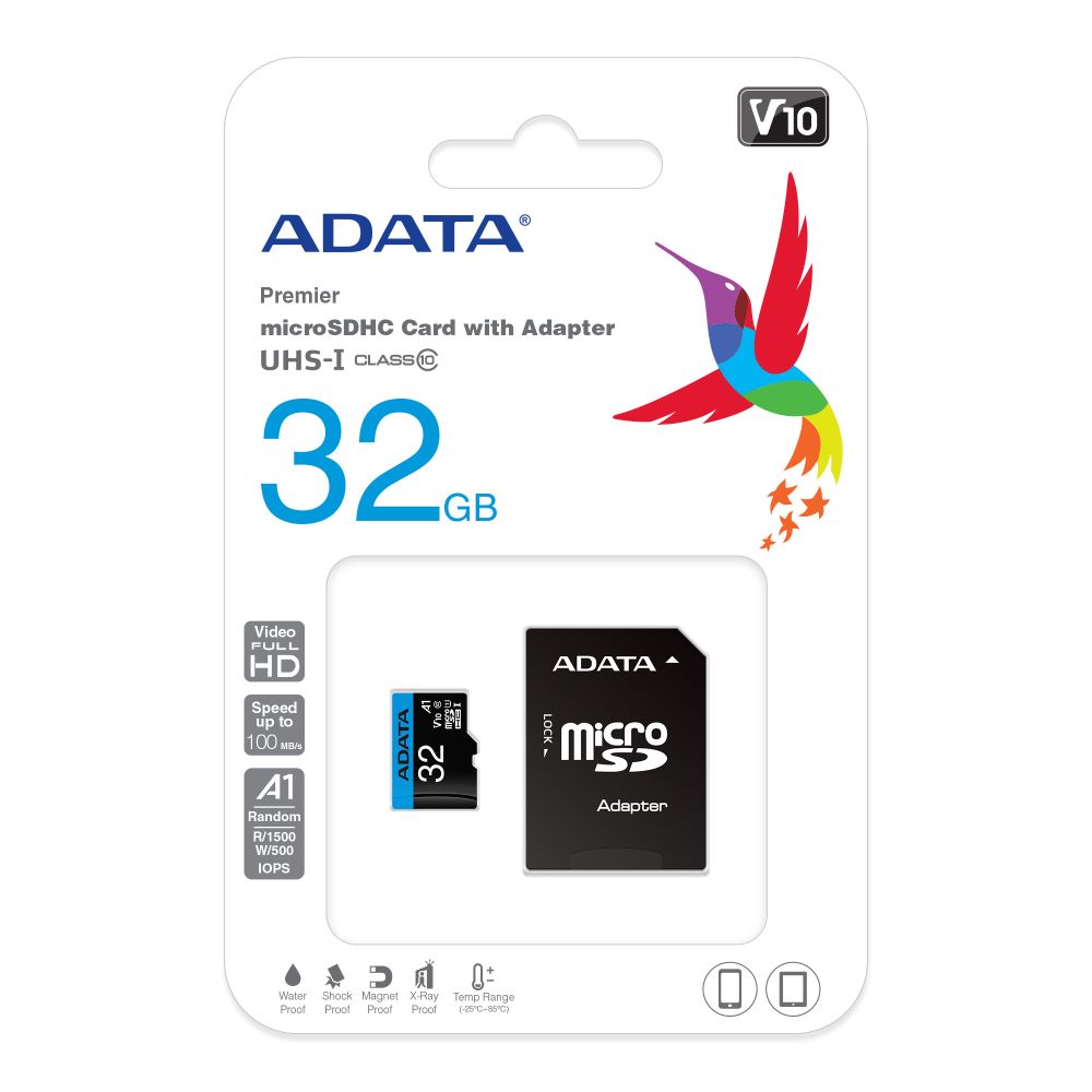 ADATA-AUSDH32GUICL10-RA1-1-1.jpg Memoria MicroSD ADATA 32GB Clase 10 Transferencia Rápida Original