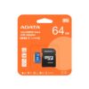 Tarjeta MicroSD Adata 64GB Clase 10 A1 100MB/s Rápida y Segura