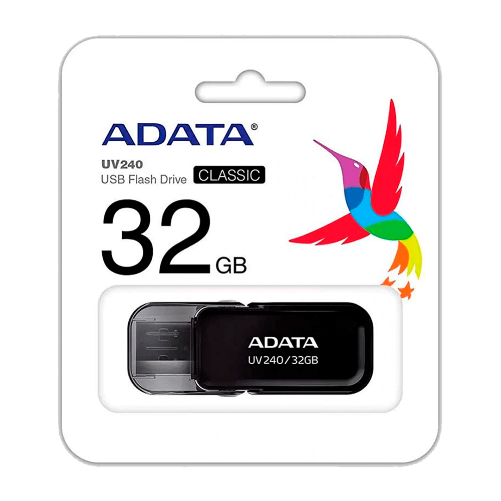 Memoria USB ADATA UV240 32GB USB 2.0 Diseño Negro Compacto