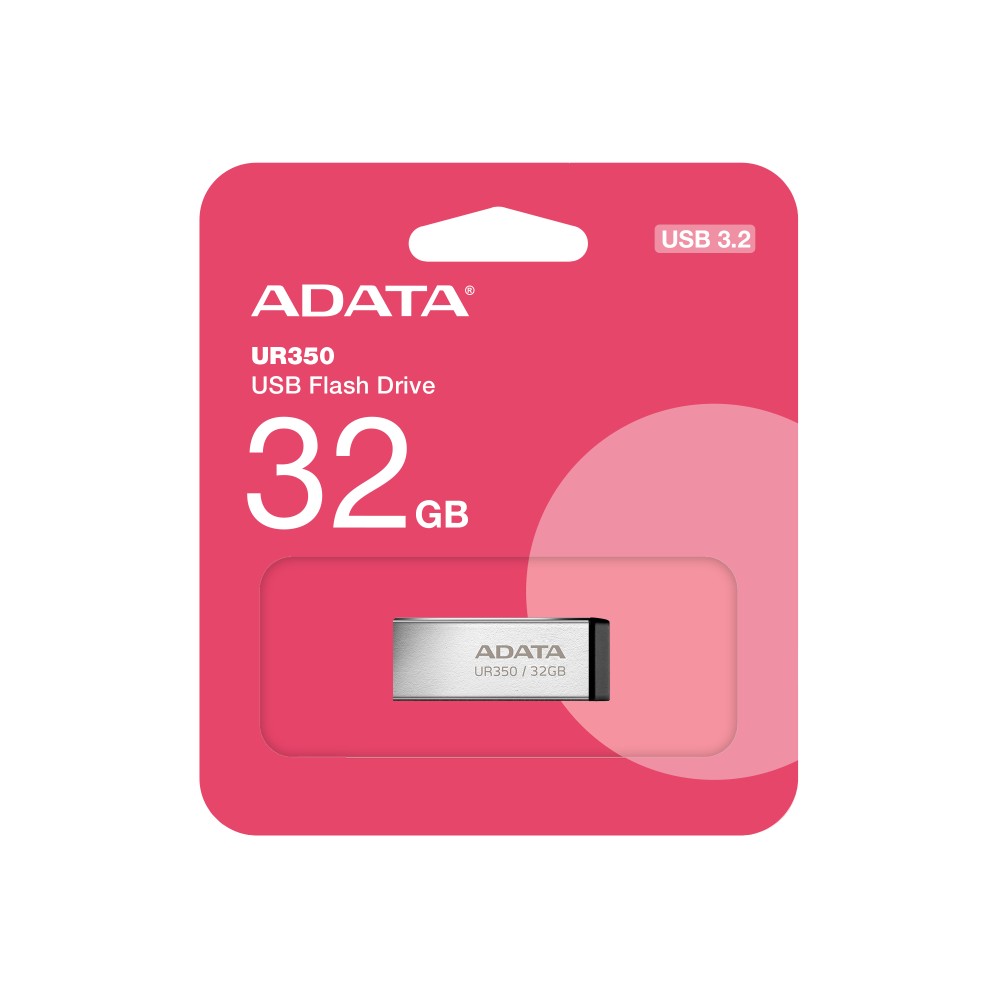 Memoria USB Adata UR350 32GB USB 3.2 Carcasa metálica Diseño sin tapa