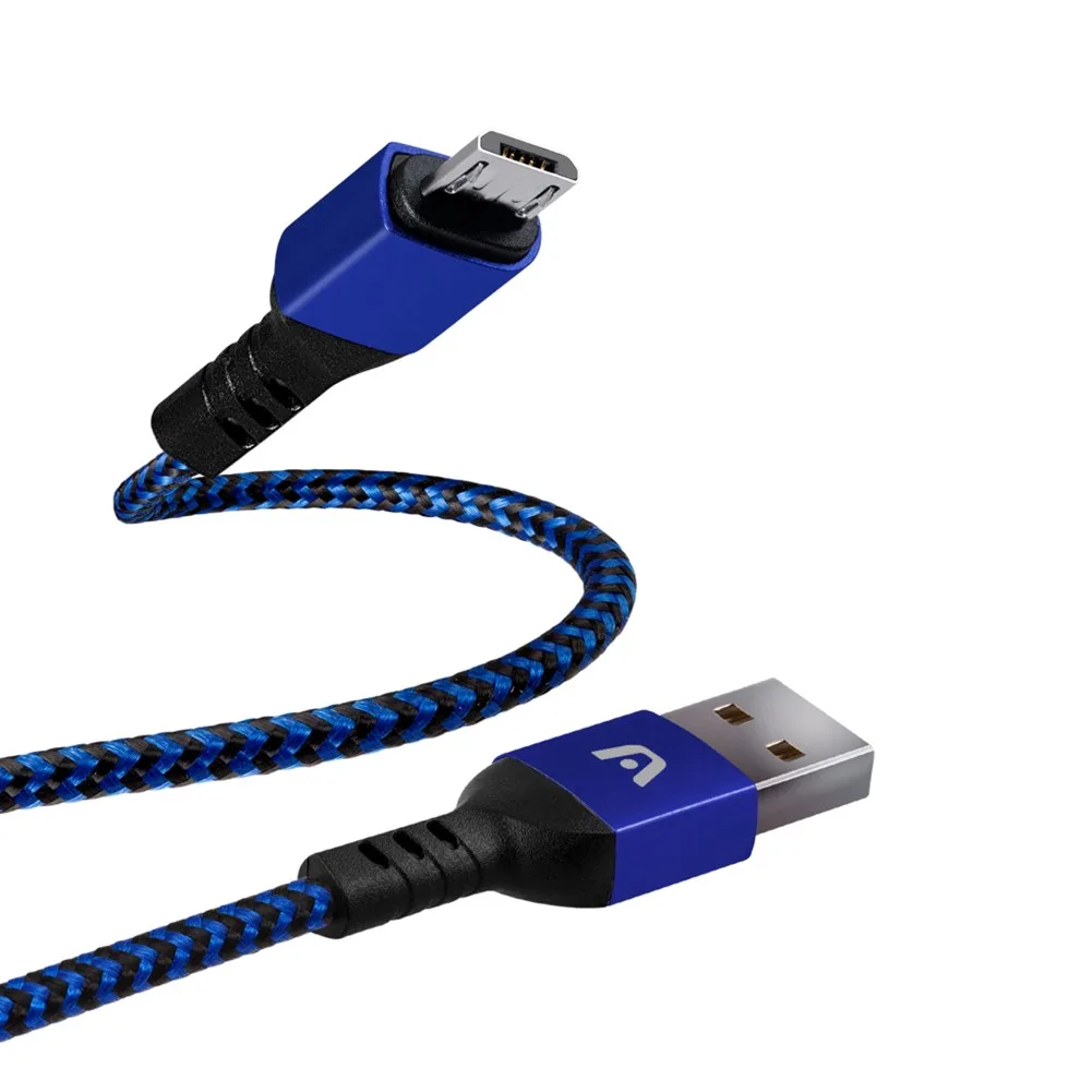 Cable Adaptador Argom Micro USB a USB 2.0 Azul Reforzado Premium
