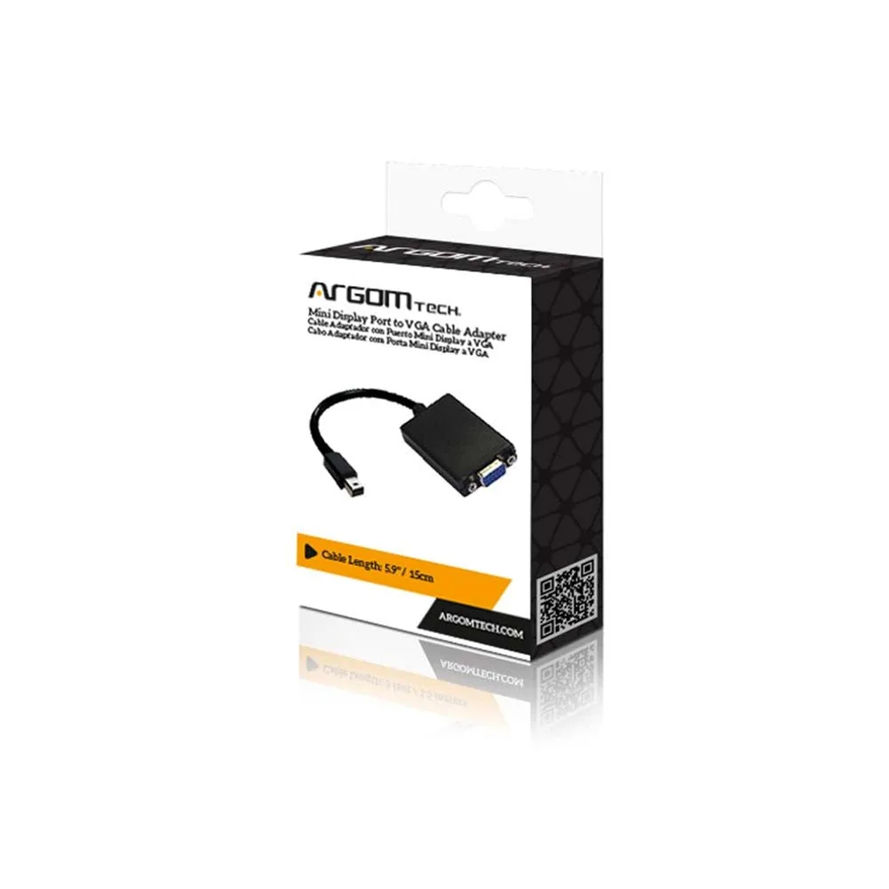 Adaptador Argom ARG-CB-0053 Mini DisplayPort a VGA Full HD