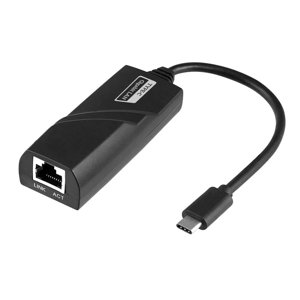 Cable Adaptador Argom Tipo C a RJ45 15cm Red Gigabit Ultra Compacto