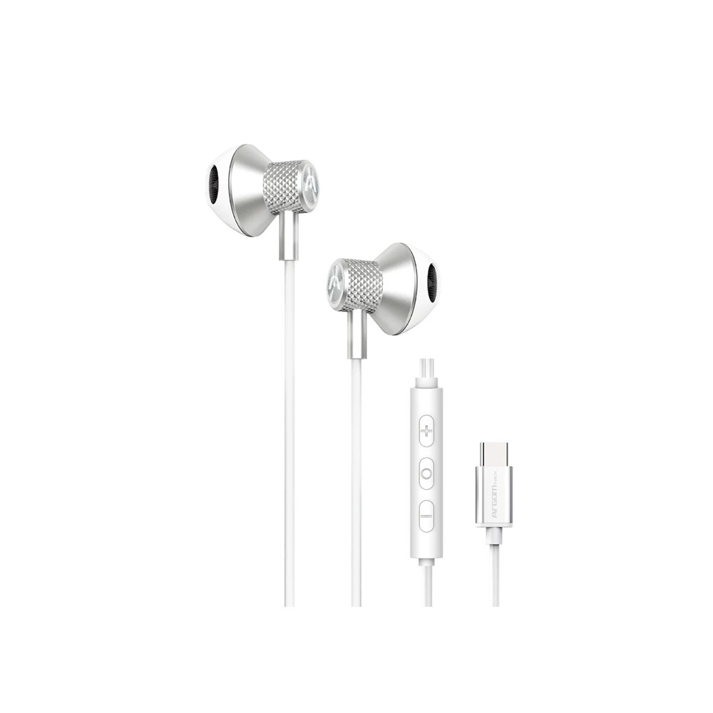 Auriculares Argom Aura USB C negros micrófono y control sonido nítido