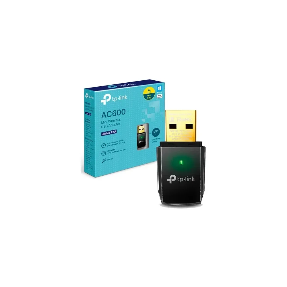Adaptador Inalámbrico TP-Link AC600 Archer T2U Plus Banda Dual USB