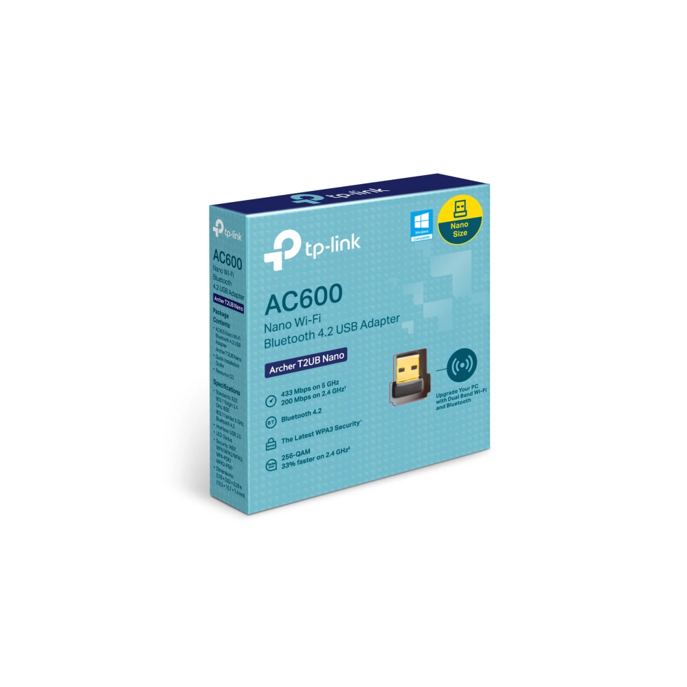 Adaptador Wifi TP-Link Archer T2Ub Nano AC600 Bluetooth USB Banda Dual