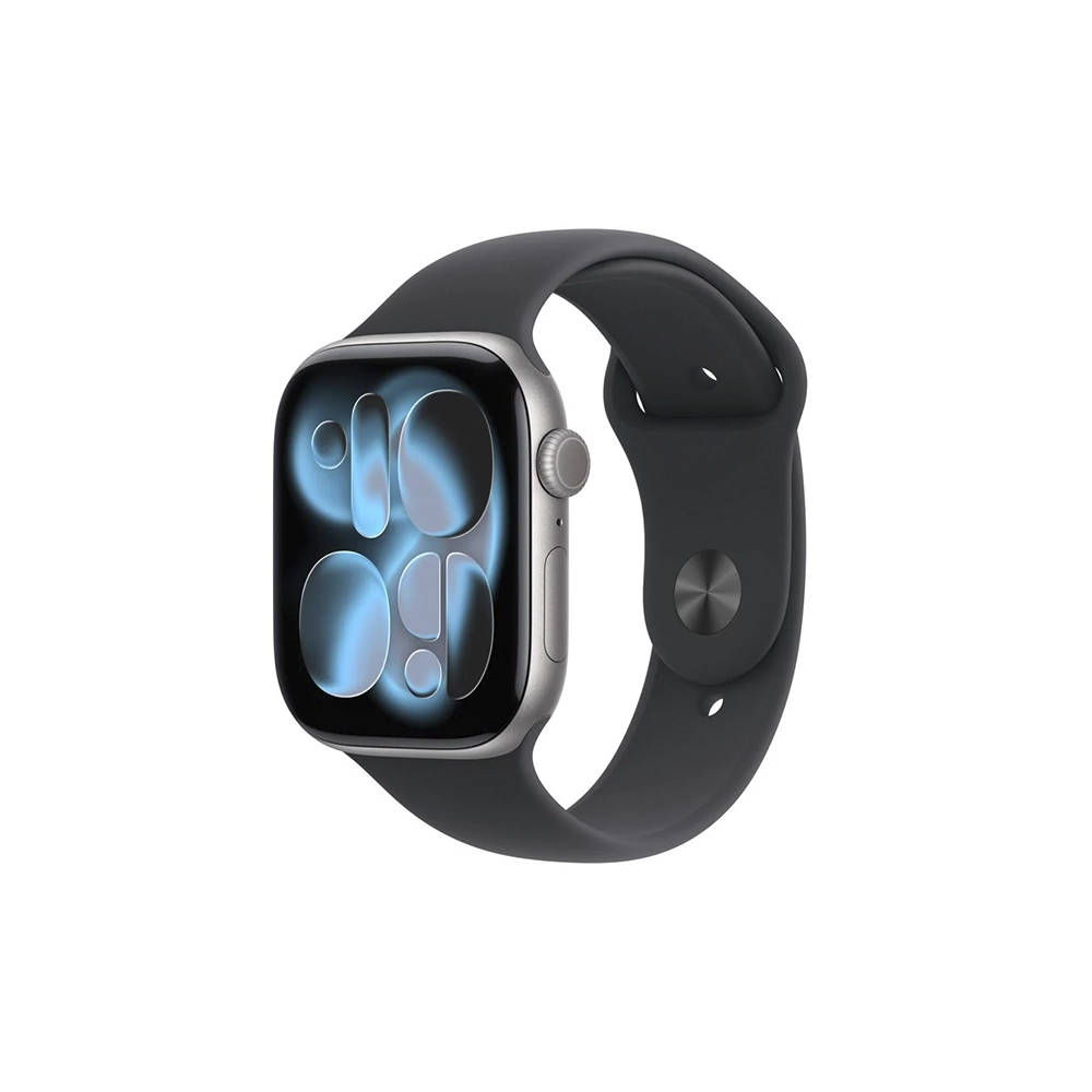 Apple Watch Series 11 Smart Watch - 46mm Case Height - 39mm Case Width - Gris Case Color - Negro Band Color - Aluminio Case Material - Goma Band Material - LAN inalámbrica - Sensor eléctrico de frecuencia cardíaca, Sensor óptico de pulso cardíaco, Sensor de temperatura, Compás Digital, Altímetro, Acelerómetro, Sensor Gyro, Sensor de luz ambiental, Sensor ECG, Monitor de ritmo cardiaco - Monitorización de sueńo, Altavoz, Reproductor de música, Teléfon
