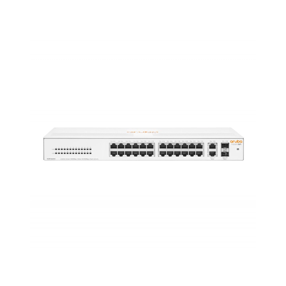 Conmutador Aruba Instant On 1430 26G 2SFP no gestionado silencioso