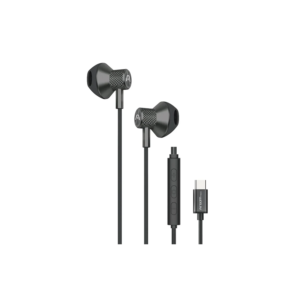 Auriculares Argom Aura USB C negros micrófono y control sonido nítido