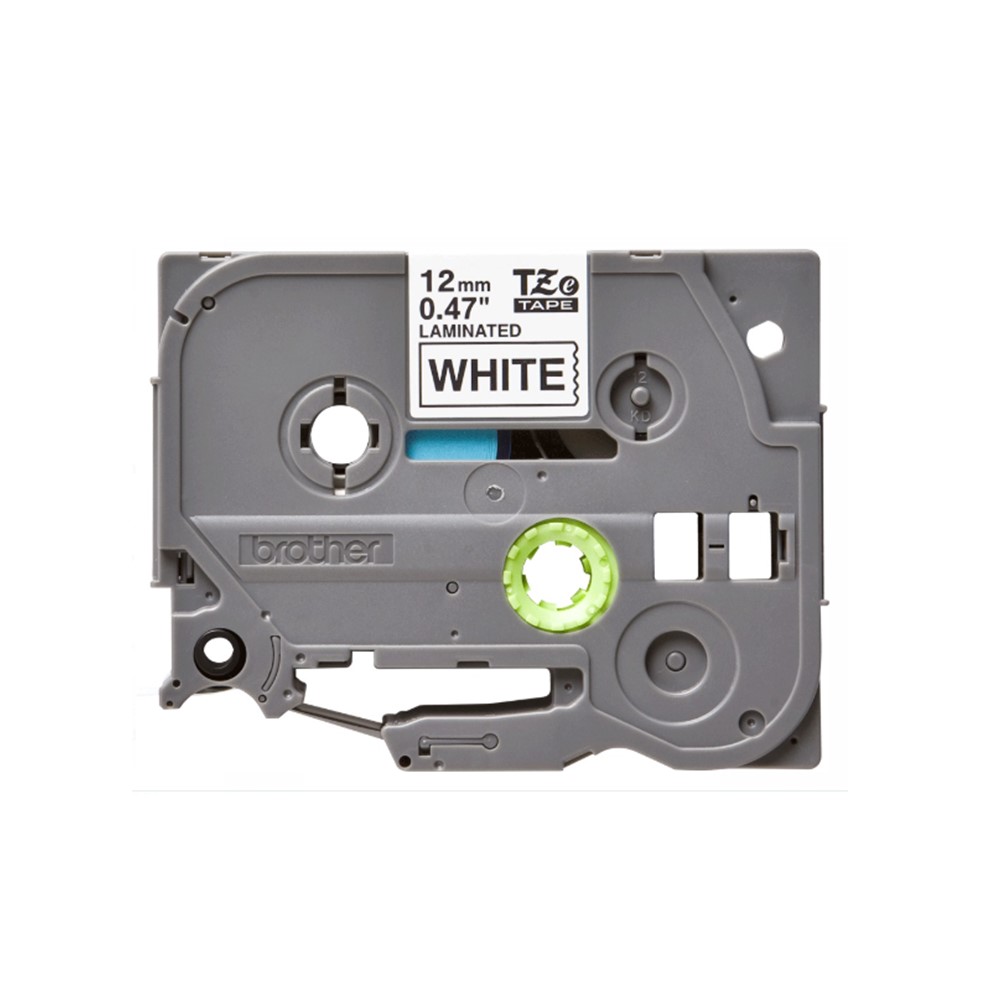 Cinta Brother TZE231 12mm x 8m negro sobre blanco laminada