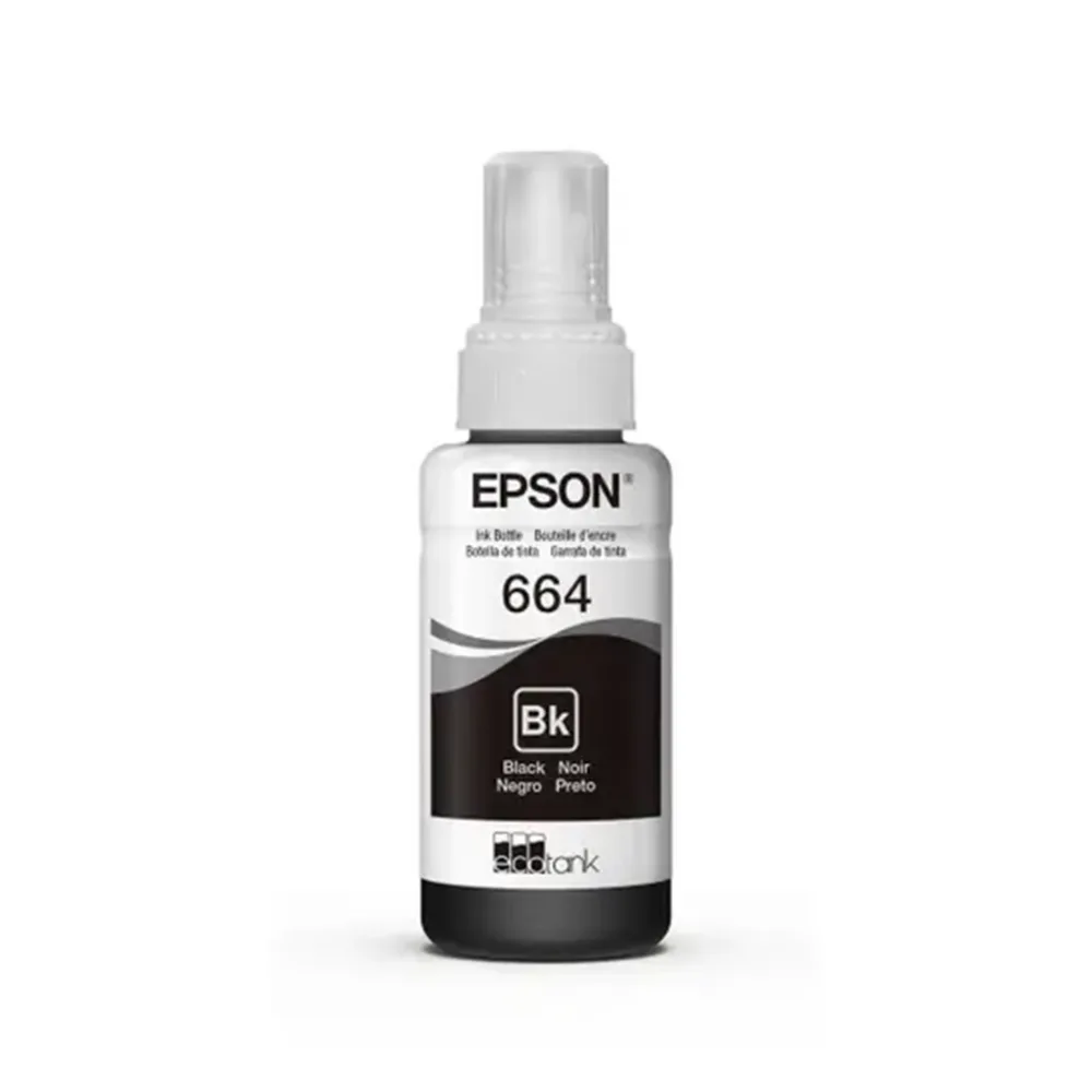 Botella Tinta Negra Epson T664 L200 Impresión Profesional Garantizada