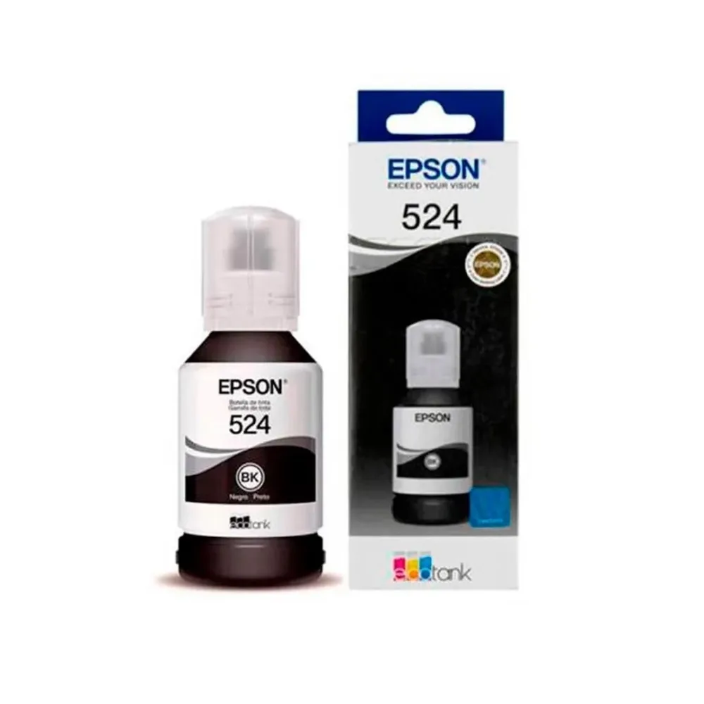 Botella de Tinta Epson 524 Negra 70 ml EcoTank Rendimiento Alto Original