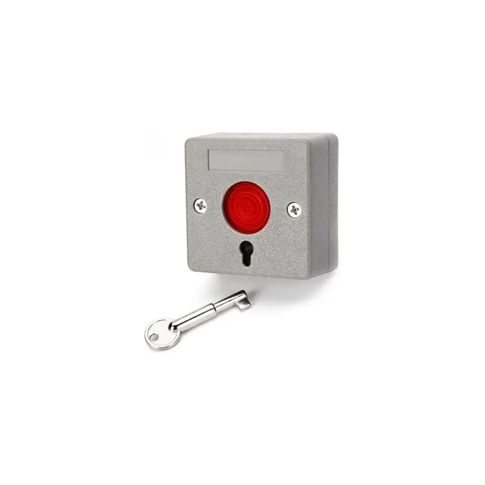 Botón Pánico Cableado Llave Hikvision DS-PD1-EB ABS Retardante