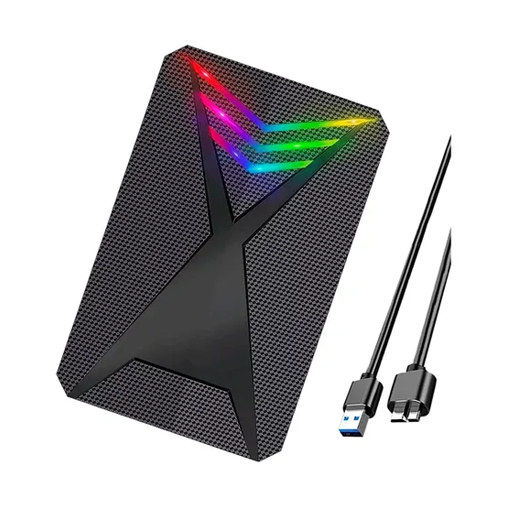 Caja Disco Sata Gamer 2.5 USB 3.0 LED RGB Tipo C SSD HDD