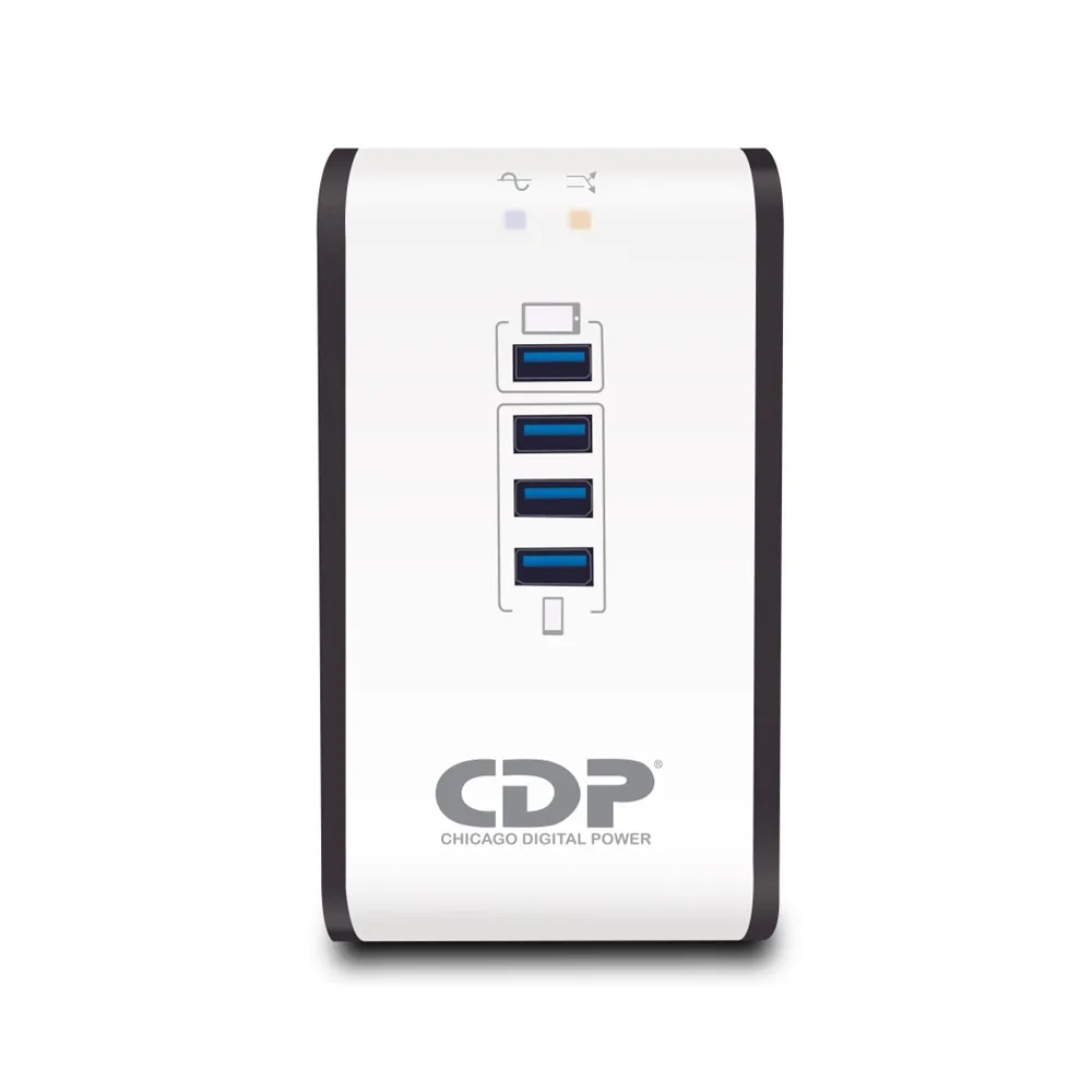 CDP-R2CU-AVR1008-1-60.jpg Regulador CDP R2CU-AVR1008 1000VA 8 salidas y 4 USB 120V