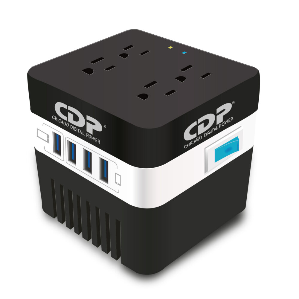 Regulador de Voltaje CDP RU-AVR604 600VA 4 USB Protección Premium