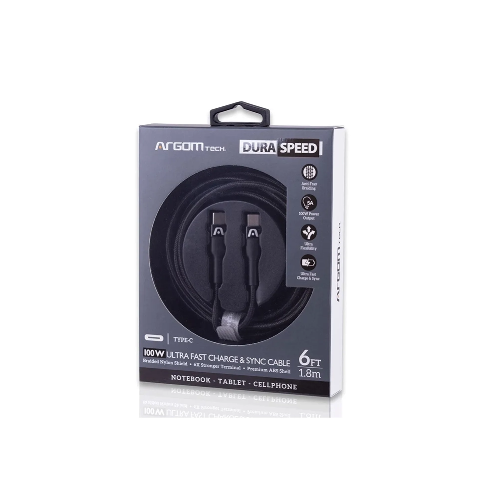 Cable Argom USB tipo C a tipo C carga rápida resistente