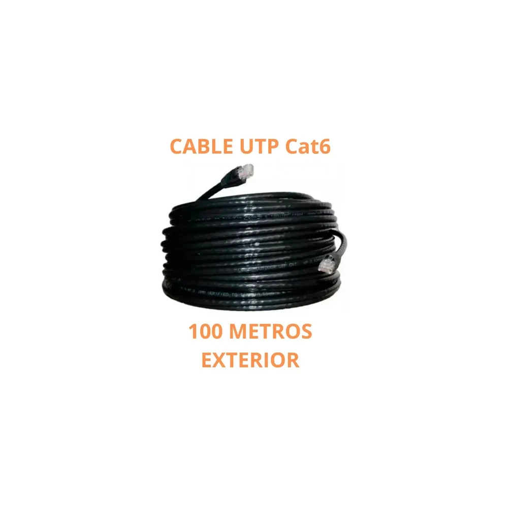 Cable UTP Cat6 Exterior 100Mts Enerline Alta Resistencia Redes CCTV