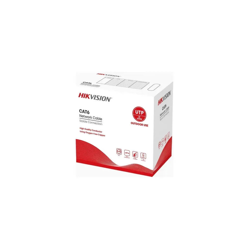 Cable UTP Hikvision DS-1LN6OUTPE-Plug Cat6 exterior 305 m