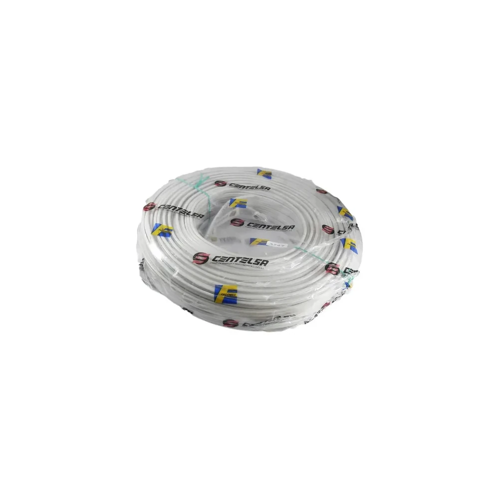 Cable duplex CENT #18 300V blanco para CCTV y domotica