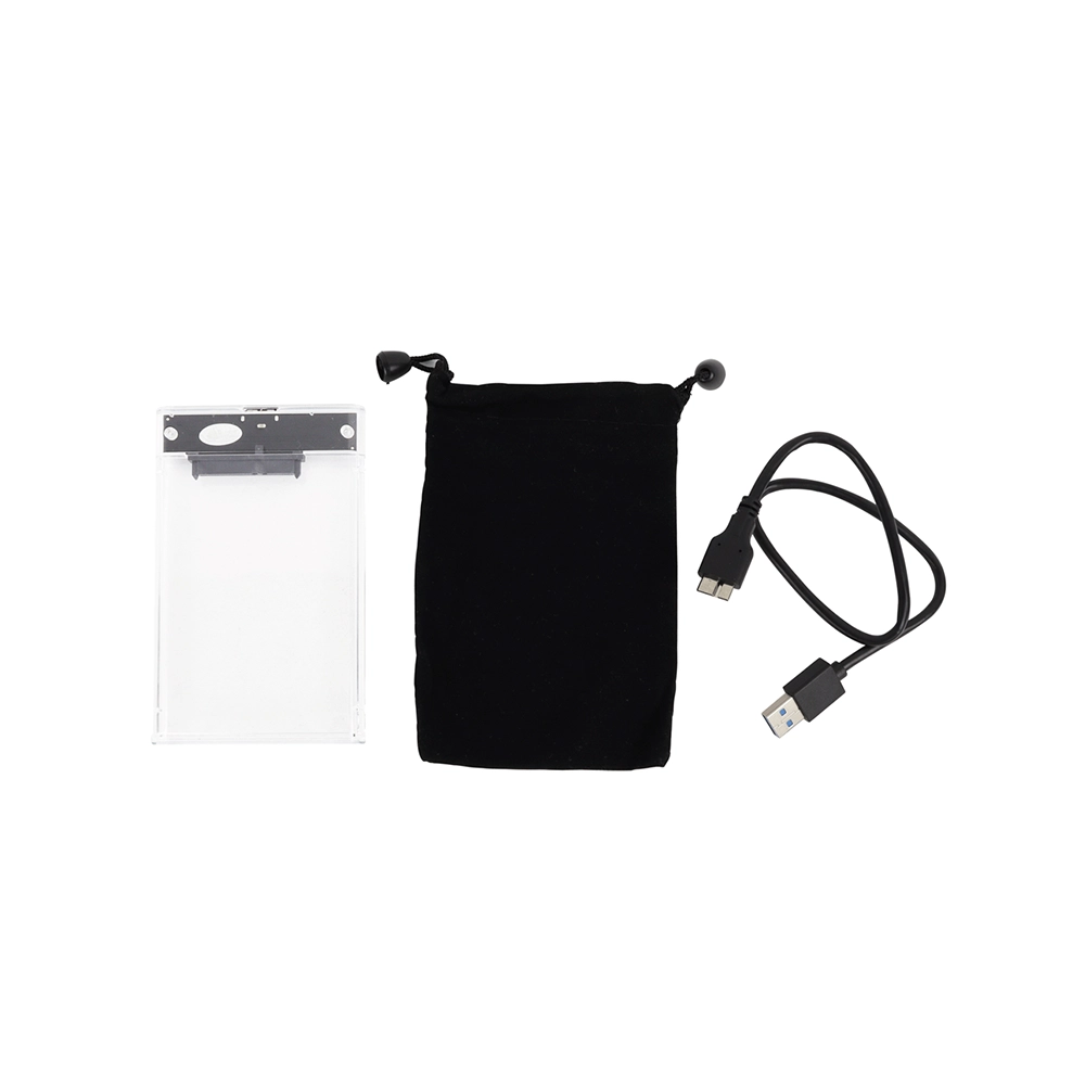 Caja Disco Duro Externa USB 3.0 Transparente 2.5” Sin Tornillos