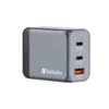 Cargador GaN Verbatim G5W 65W 2x USB-C PD y USB-A QC 3.0