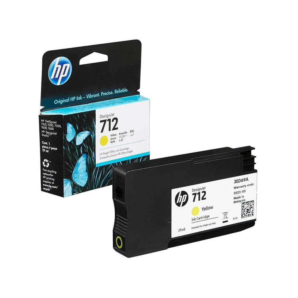 Cartucho Tinta HP 712 Amarillo 29 ml Original para DesignJet