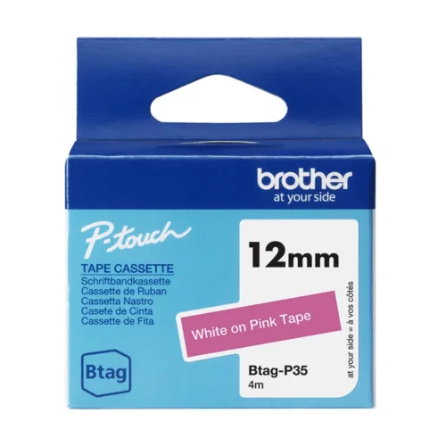 Cinta Brother TZE231 12mm x 8m negro sobre blanco laminada