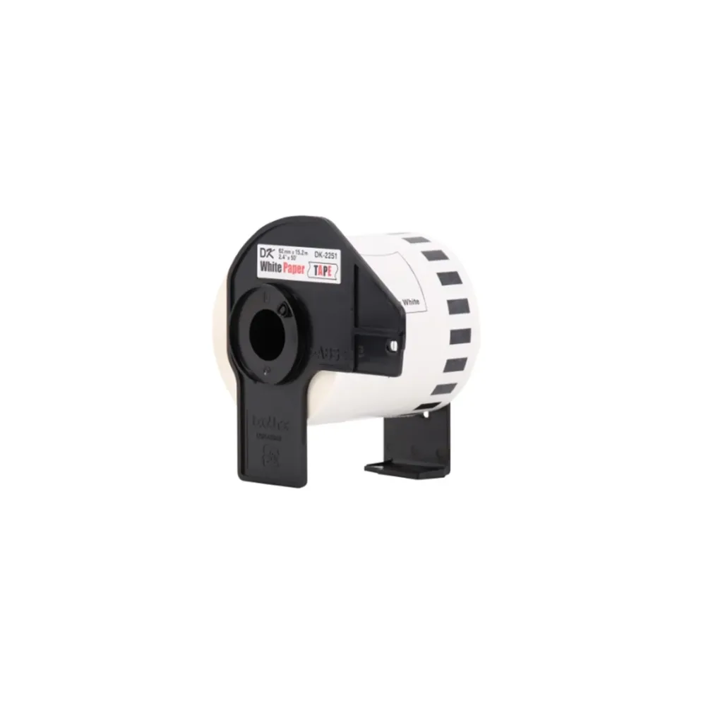Cinta Brother DK2251 62mm x 15.2m negro rojo sobre blanco