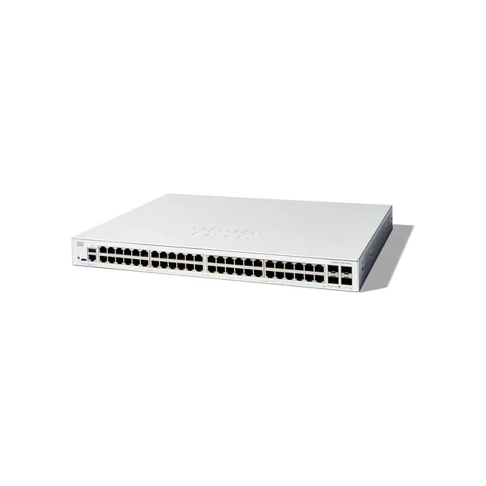 Cisco Catalyst 1300 C1300-24P-4G 24 Puertos Gestionable Conmutador Ethernet - Gigabit Ethernet - 10/100/1000Base-T, 1000Base-X - 3 Capa compatible - Modular - 4 Ranuras SFP - 236.40W Power Consumption - 195W Rendimiento PoE - Fibra Óptica, Par trenzado - PoE Ports - 1U