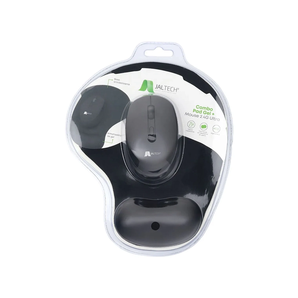 Combo Mouse Óptico y Pad con Gel Jaltech Ergonomía Antifatiga