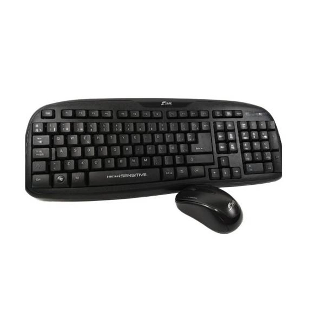 Combo Teclado y Mouse J&R Classic USB Negro Diseño Ergonómico