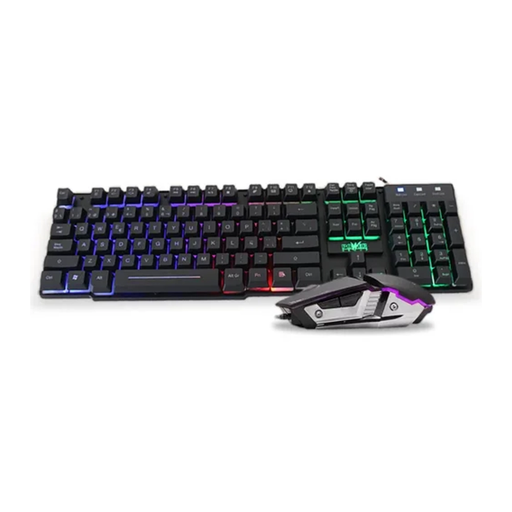 Combo Teclado y Mouse Power Group GC-801 Retroiluminado Ergonómico