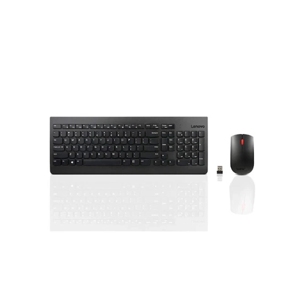 Combo teclado y mouse inalámbrico Lenovo 500 negro silencioso