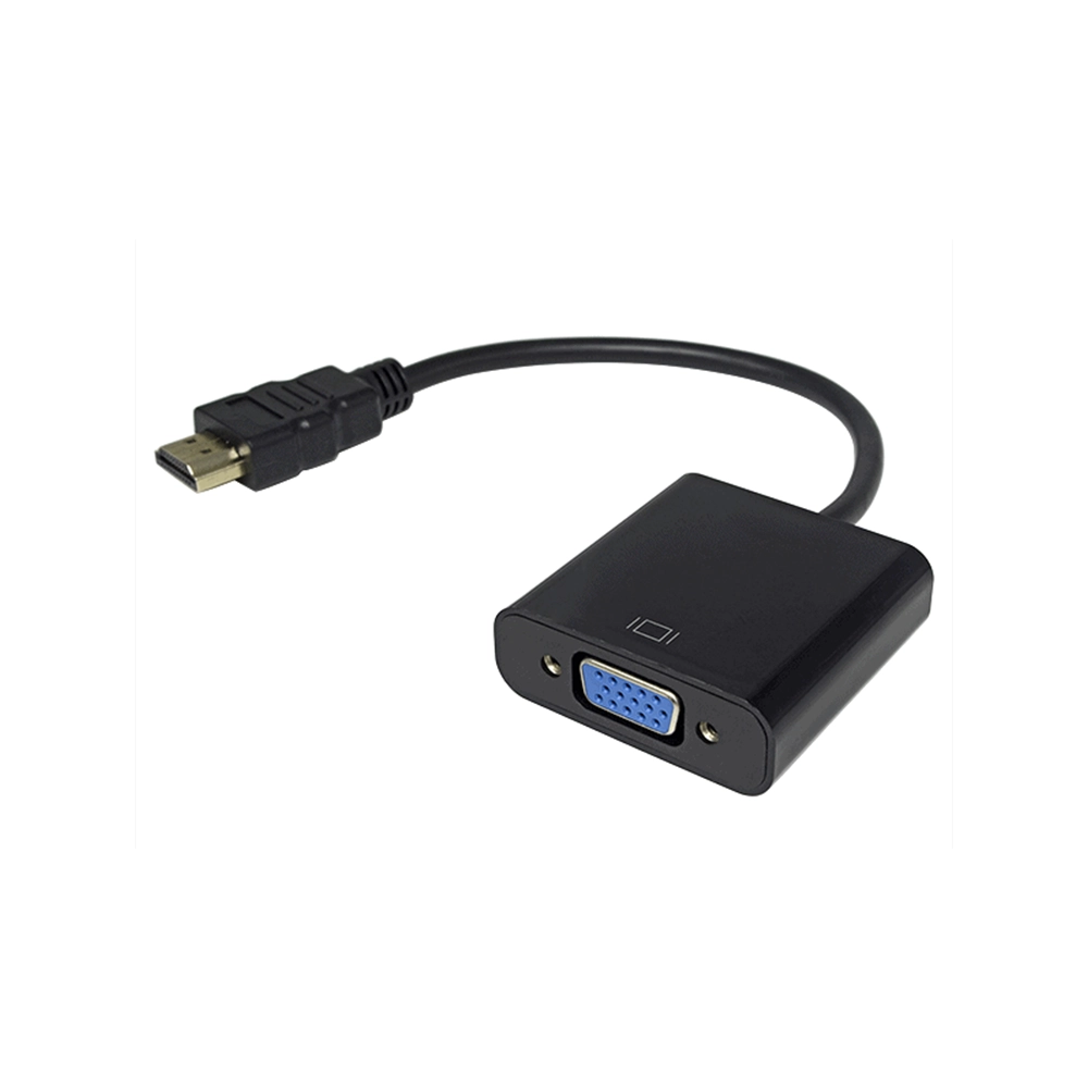 Convertidor HDMI a VGA Negro con Audio HD Estéreo Plug & Play