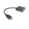 Convertidor HDMI a VGA Negro con Audio HD Estéreo Plug & Play