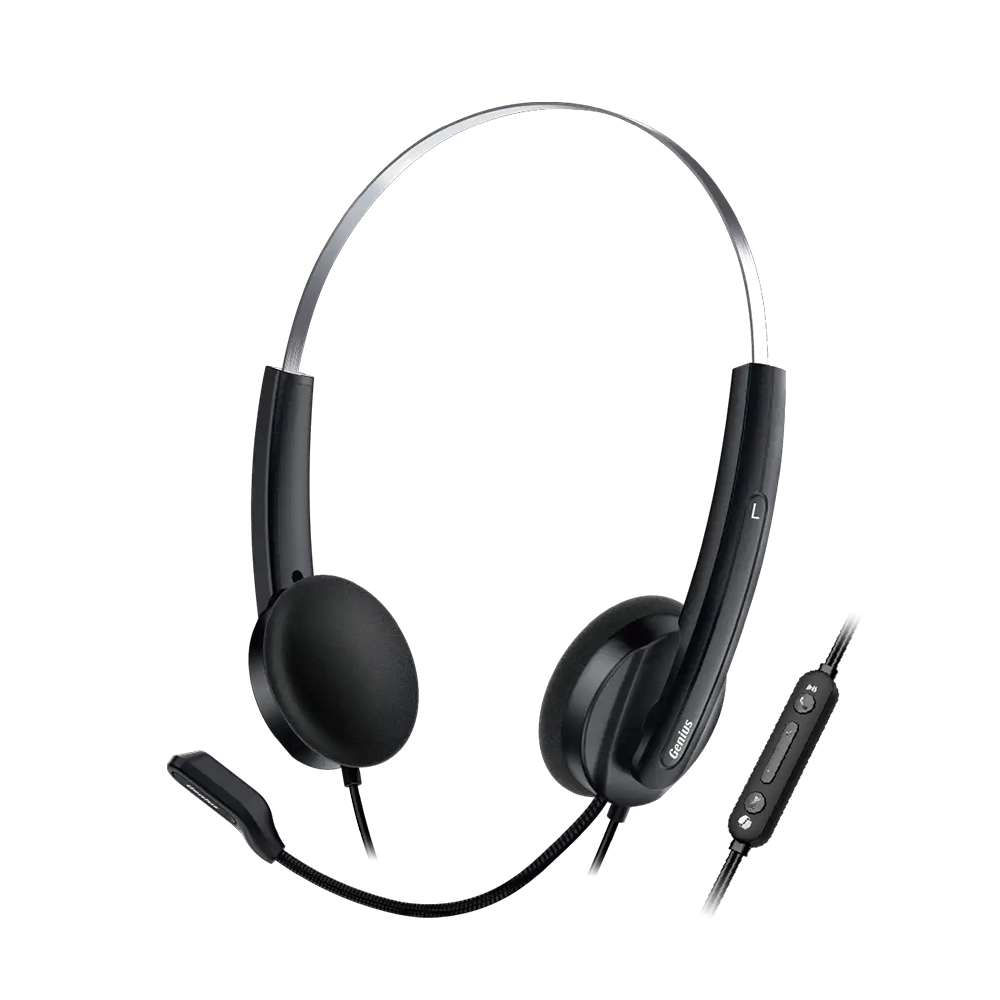 Diadema Genius HS-220U USB Sonido Cristalino Micrófono Giratorio
