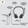 Diadema USB Logitech H390 Negra Micrófono Cancelación de Ruido