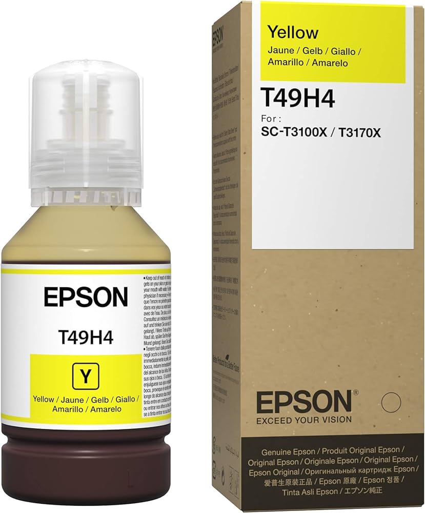 Botella de Tinta Epson T49H Amarillo 140ml Recarga Fácil