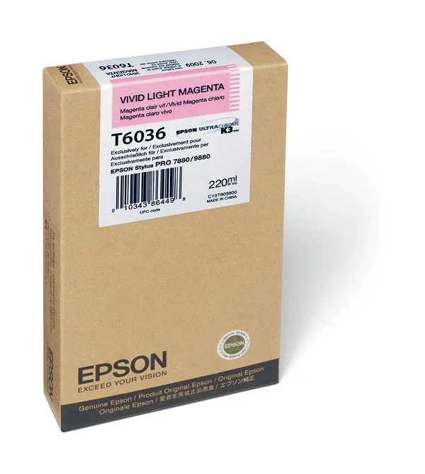 Cartucho Epson Magenta Claro Vivo 220ml UltraChrome K3 Fotográfico