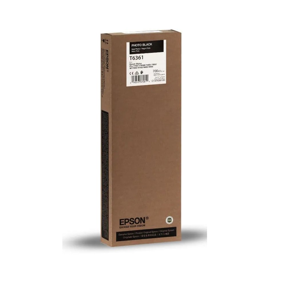 Cartucho tinta Epson UltraChrome HDR T636100 negro foto 700ml