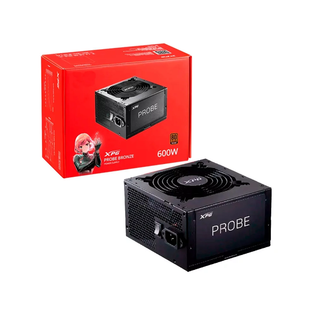Fuente de poder XPG Probe 600W 80 Plus Bronce Ventilador silencioso