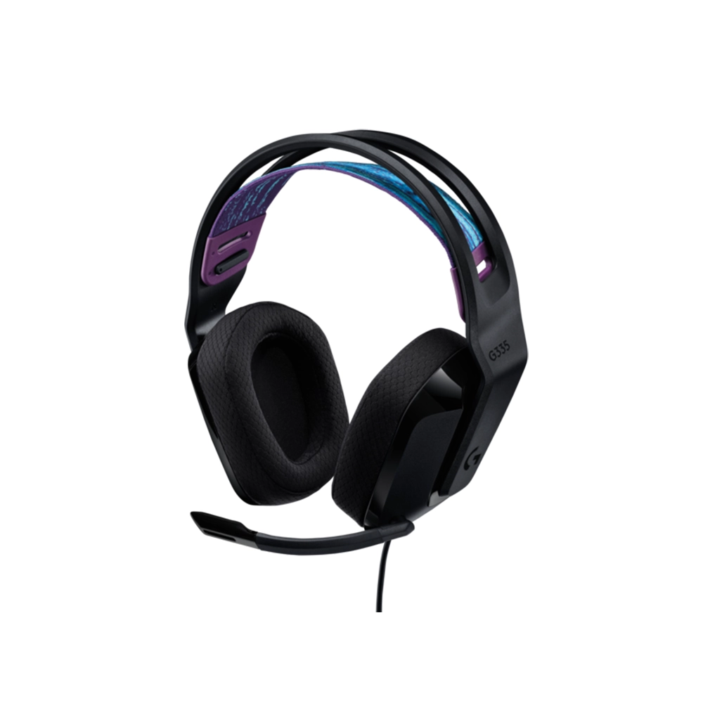Audífonos gaming Logitech G335 alámbricos Negro ultraligeros