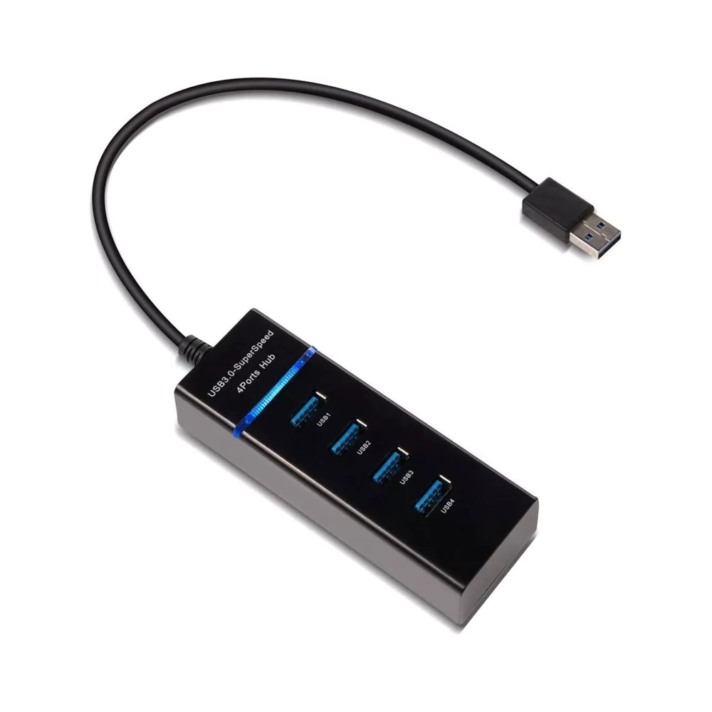 Hub USB 3.0 x4 Plus 4 Puertos Alta Velocidad Protección Integrada