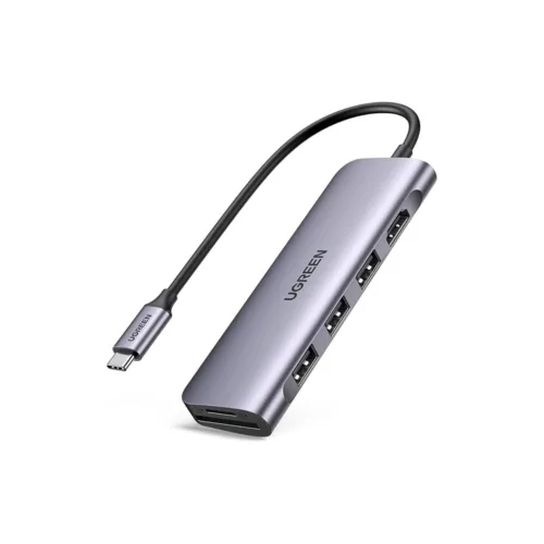 Hub-USB-C-UGREEN-6-en-1-4K-HDMI-+-USB-3.0-+-SD-TF-gris-1 Hub USB 2.0 Jaltech HUB-4 4 puertos alta velocidad 480 Mbps