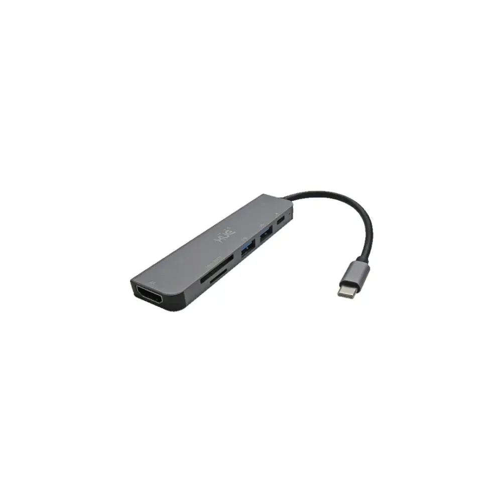 Hub-USB-C-UGREEN-6-en-1-4K-HDMI--USB-30-SDTF-gris Docking USB-C XUE CNV-H2X-1467 HDMI 4K PD 100W 6 en 1